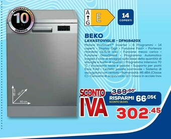 Euronics Lavastoviglie dfn16420x offerta