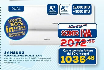 Euronics Climatizzatore dual12 laj04 offerta