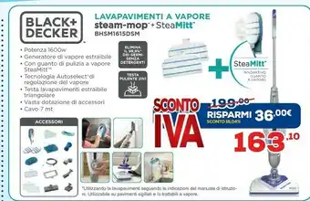 Euronics Lavapavimenti a vapore steam-mop+ steamitt bhsm1615dsm offerta