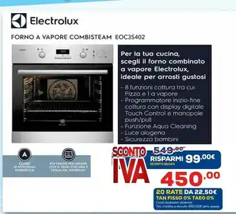 Euronics Forno a vapore combisteam eoc3s402 offerta