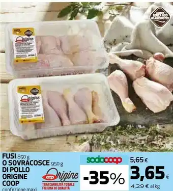 Coop Coop fusi o sovracosce di pollo origine offerta