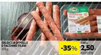 Coop Fileni salsiccia di pollo o tacchino offerta