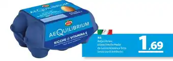 A&O AIA AeQuilibrium 6 Uova Fresche Medie da Galline Allevate a Terra Senza Uso di Antibiotici offerta