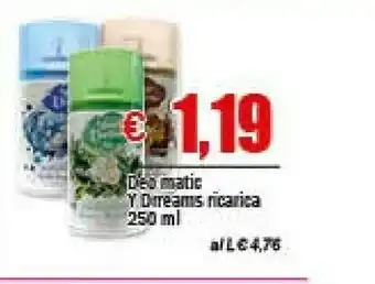 Y dreams deo matic ricarica