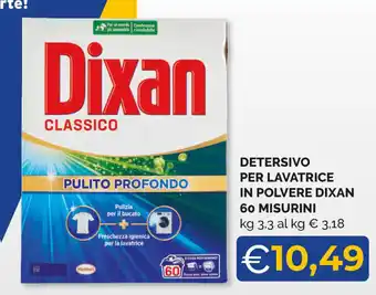 Mercatò Extra DETERSIVO PER LAVATRICE IN POLVERE DIXAN 60 MISURINI kg 3.3 offerta