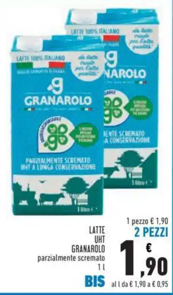 Conad LATTE UHT GRANAROLO parzialmente scremato 1 l offerta