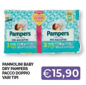 Mercatò Extra PANNOLINI BABY DRY PAMPERS PACCO DOPPIO VARI TIPI offerta