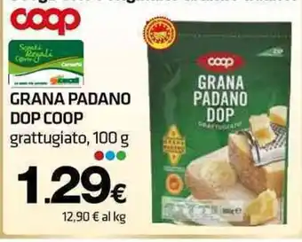 Superconti GRANA PADANO DOP COOP grattugiato, 100 g offerta