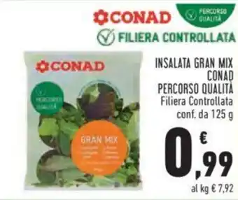 Conad INSALATA GRAN MIX CONAD PERCORSO QUALITÀ Filiera Controllata conf. da 125 g offerta