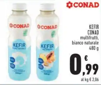 Conad KEFIR CONAD multifrutti, bianco naturale 480 g offerta