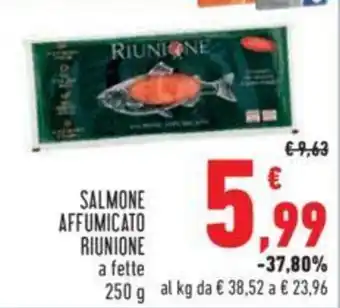 Conad SALMONE AFFUMICATO RIUNIONE a fette 250 g offerta