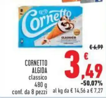 Conad CORNETTO ALGIDA classico 480 g offerta