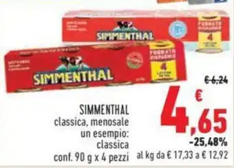 Conad SIMMENTHAL classica, menosale conf. 90 g x 4 pezzi offerta