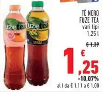 Conad TÈ NERO FUZE TEA vari tipi 1.25 l offerta