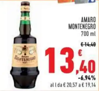 Conad AMARO MONTENEGRO 700 ml offerta