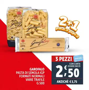 Deco Supermercati GAROFALO PASTA DI SEMOLA IGP FORMATI NORMALI VARIE TRAFILE G 500 offerta