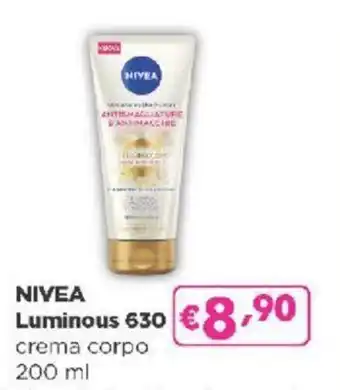 Acqua & Sapone NIVEA Luminous 630 crema corpo 200 ml offerta