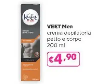 Acqua & Sapone VEET Men crema depilatoria petto e corpo 200 ml offerta