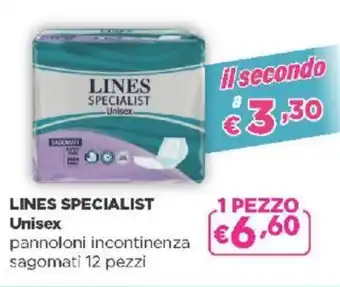 Acqua & Sapone LINES SPECIALIST Unisex pannoloni incontinenza sagomati 12 pezzi offerta