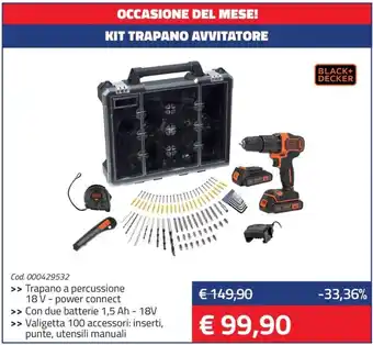 Eurobrico KIT TRAPANO AVVITATORE Trapano a percussione 18V-power connect offerta