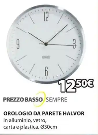 JYSK OROLOGIO DA PARETE HALVOR offerta