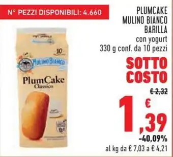 Conad City PLUMCAKE MULINO BIANCO BARILLA con yogurt 330 g conf. da 10 pezzi offerta