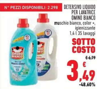 Conad City DETERSIVO LIQUIDO PER LAVATRICE OMINO BIANCO muschio bianco, color+, igienizzante 1,4 | 35 lavaggi offerta