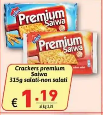 Ipercarni Crackers premium Saiwa 315g salati-non salati offerta