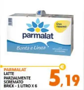 Rosa Cash PARMALAT LATTE PARZIALMENTE SCREMATO BRICK - 1 LITRO X 6 offerta