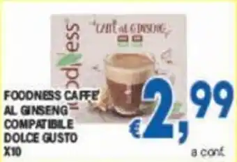 FOODNESS CAFFE AL GINSENG COMPATIBILE DOLCE GUSTO X10