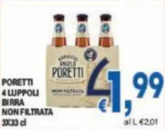DEM PORETTI 4 LUPPOLI BIRRA NON FILTRATA 3x33 cl offerta