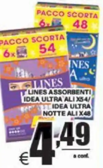 DEM LINES ASSORBENTI IDEA ULTRA ALI X54/ IDEA ULTRA NOTTE ALLINES ASSORBENTI IDEA ULTRA ALI X54/ offerta