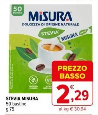 Iperal STEVIA MISURA 50 bustine g 75 offerta