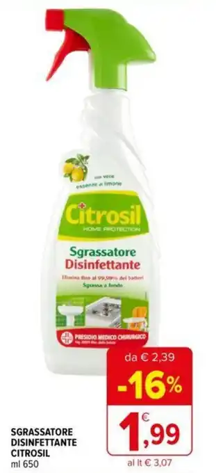 Iperal SGRASSATORE DISINFETTANTE CITROSIL ml 650 offerta