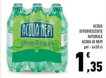 Conad ACQUA EFFERVESCENTE NATURALE ACQUA DI NEPI pet - 6x50 cl offerta