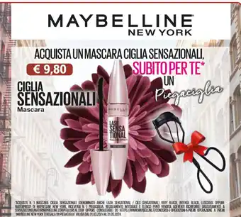 Acqua & Sapone MAYBELLINE NEW YORK ACQUISTA UN MASCARA CIGLIA SENSAZIONALI, offerta