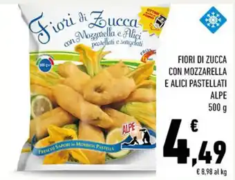 Conad FIORI DI ZUCCA CON MOZZARELLA E ALICI PASTELLATI ALPE 500 g offerta