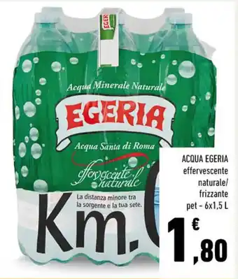 Conad ACQUA EGERIA effervescente naturale/ frizzante pet - 6x1,5 L offerta