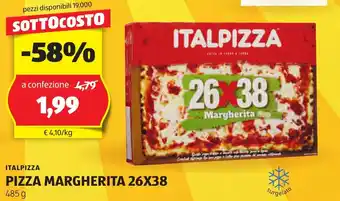 ALDI ITALPIZZA PIZZA MARGHERITA 26X38 485 g offerta