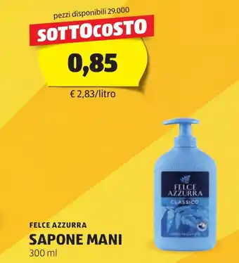 ALDI FELCE AZZURRA SAPONE MANI 300 ml offerta