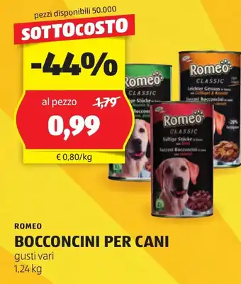 ALDI ROMEO BOCCONCINI PER CANI gusti vari 1,24 kg offerta