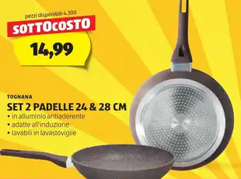 ALDI TOGNANA SET 2 PADELLE 24 & 28 CM ⚫in alluminio antiaderente offerta