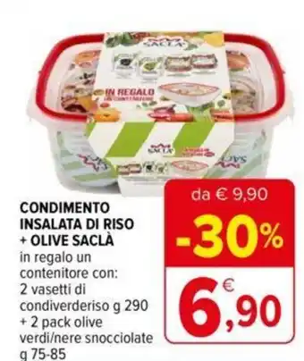 Iperal CONDIMENTO INSALATA DI RISO + OLIVE SACLÀ offerta