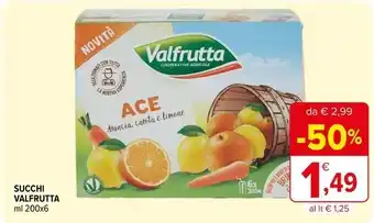 Iperal SUCCHI VALFRUTTA ml 200x6 offerta