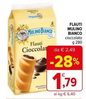 Iperal FLAUTI MULINO BIANCO cioccolato g 280 offerta