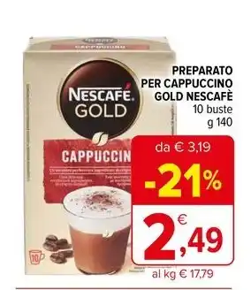 Iperal PREPARATO PER CAPPUCCINO NESCAFE GOLD NESCAFÈ 10 buste 9140 offerta