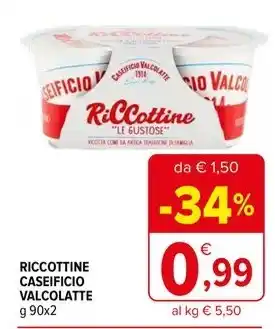 Iperal RICCOTTINE CASEIFICIO VALCOLATTE offerta