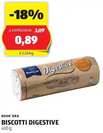 ALDI BUON'ORA BISCOTTI DIGESTIVE 400 g offerta