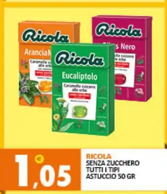 Rosa Cash RICOLA SENZA ZUCCHERO TUTTI I TIPI ASTUCCIO 50 GR offerta