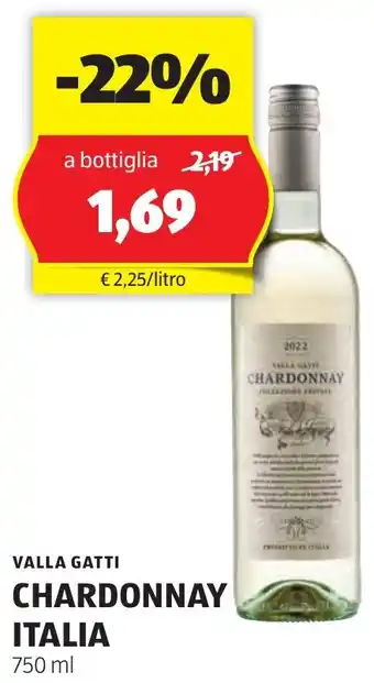 ALDI VALLA GATTI CHARDONNAY ITALIA 750 ml offerta